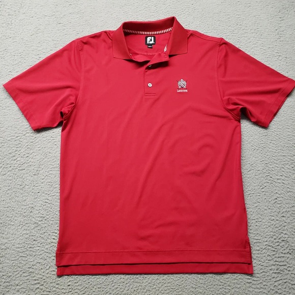 FootJoy FJ‎ Shirt Mens Medium Red Short Sleeve Golf Outdoors Sports Logo - Picture 1 of 15